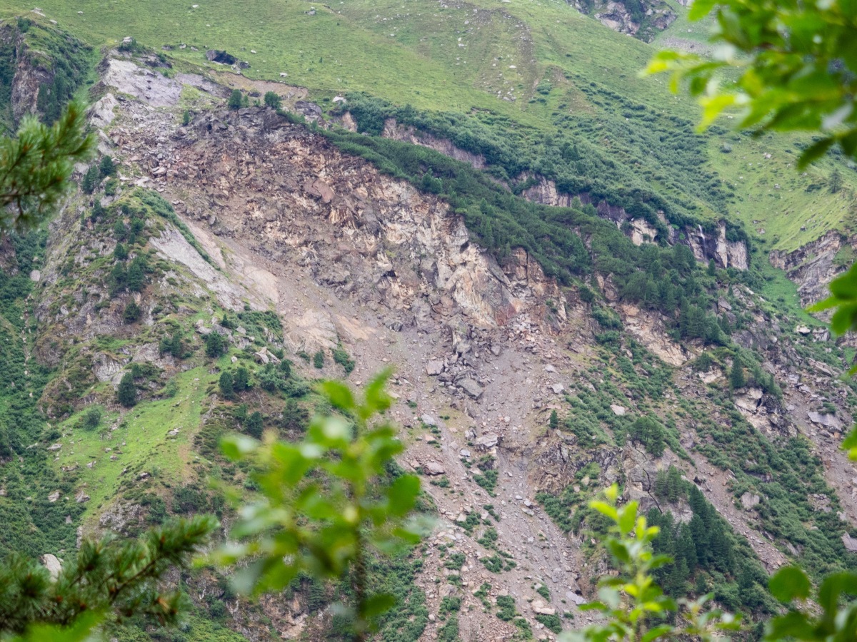 Bergsturz Anbruchsgebiet im Voldertal